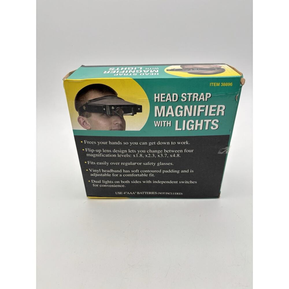 MAGNIFIER HEAD STRAP Hobby Lights Multi Magnification Stamps Coins New In Box
